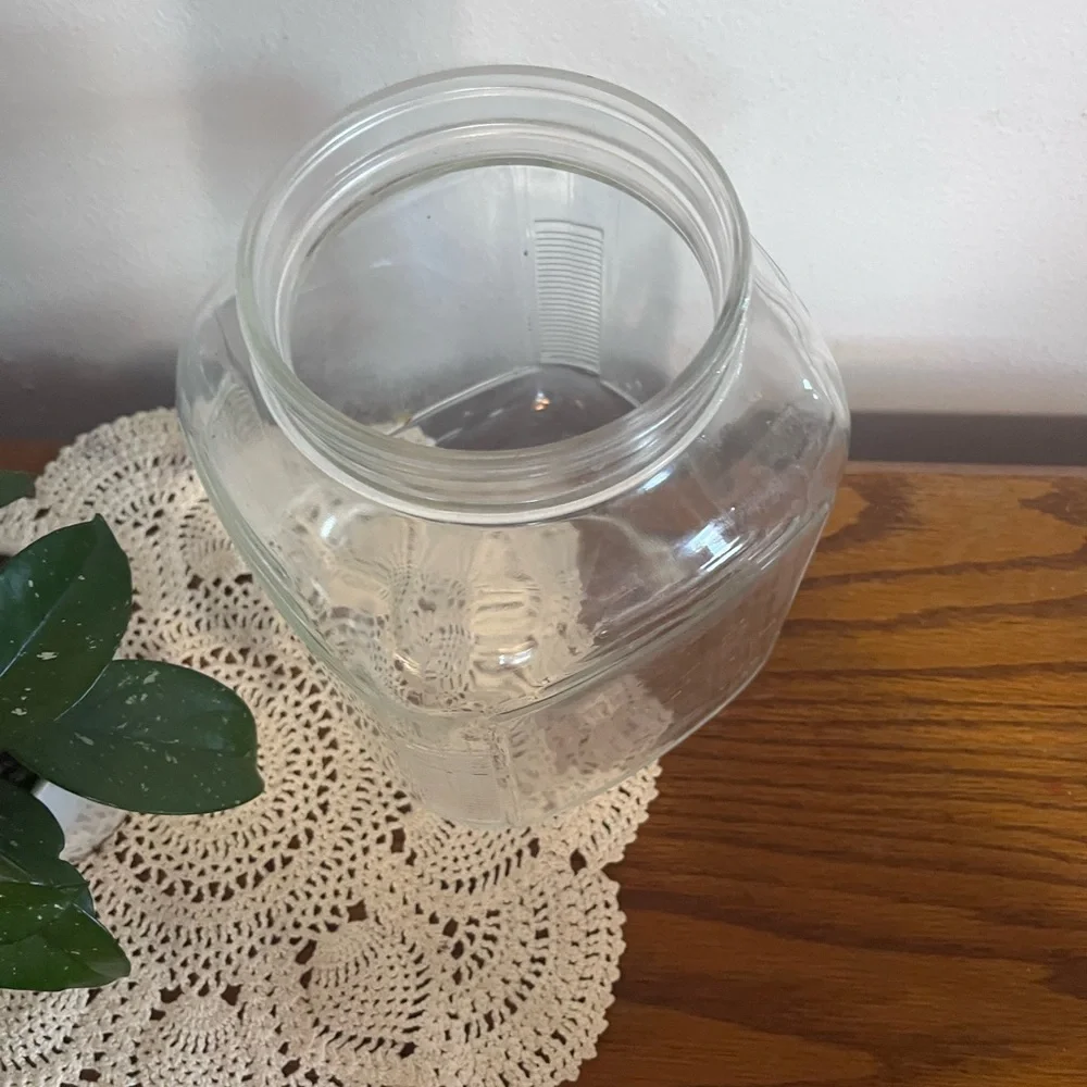 Clear Glass Square Storage Jar - Wide Mouth